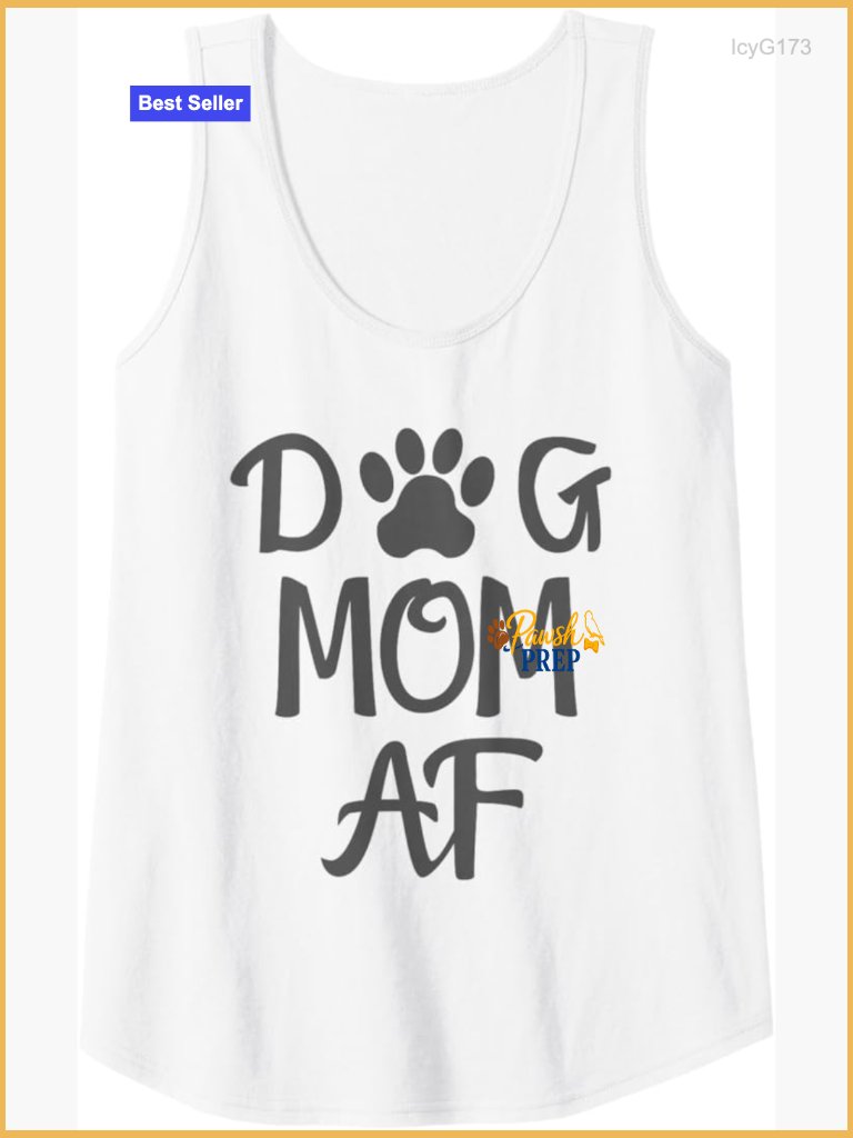 Dog Mom Af Tank Top, Classic Fit, Cotton Blend, Scoop Neck
